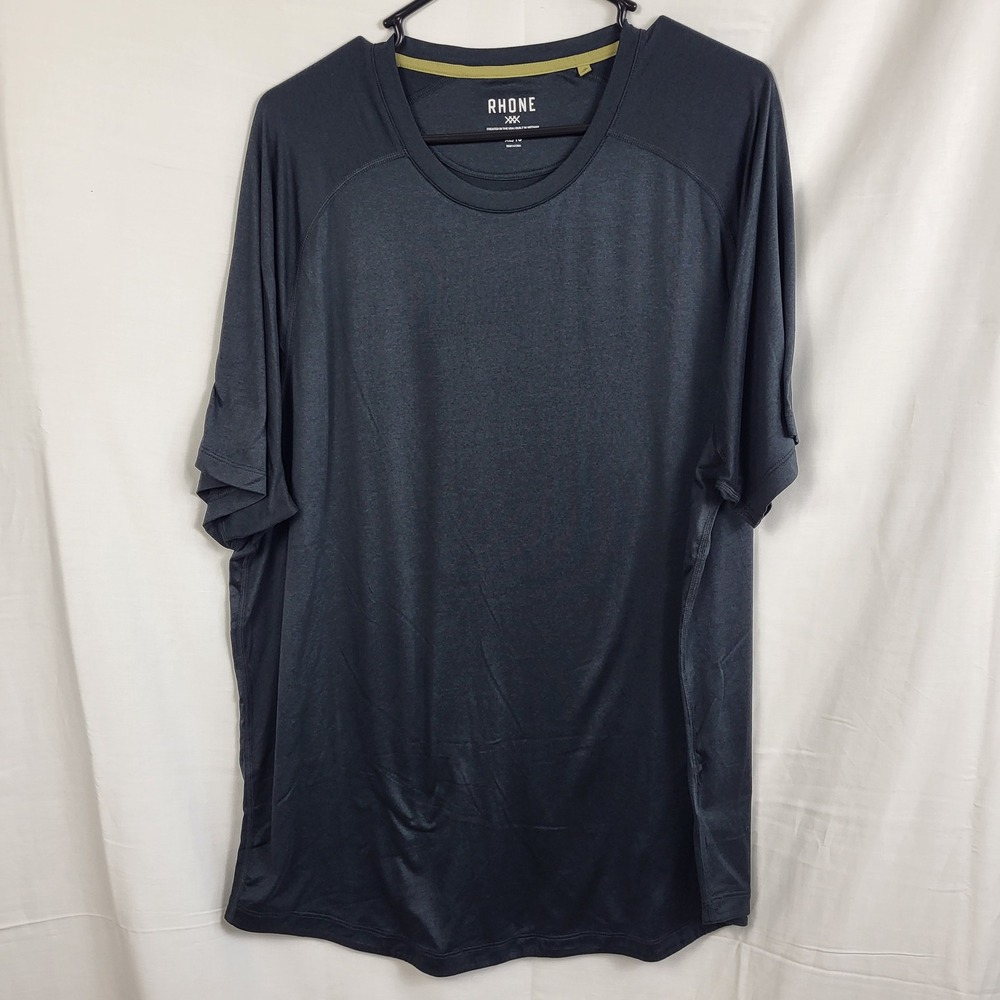 Rhone Reign Short Sleeve Training Shirt Mens XL Charcoal Heather 101509 Raglan
